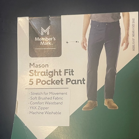 Member Marks Men Mason Straight Fit 5 Pocket Pant Size: 40 X 32 - Picture 3 of 5